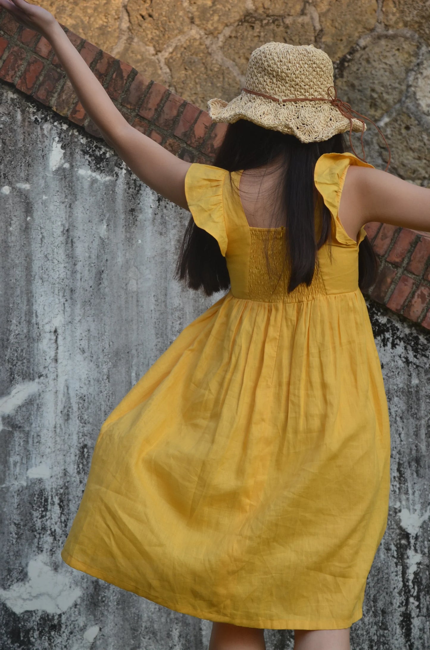 Elsie - Long, Ruffle Sleeve, Sun Dress