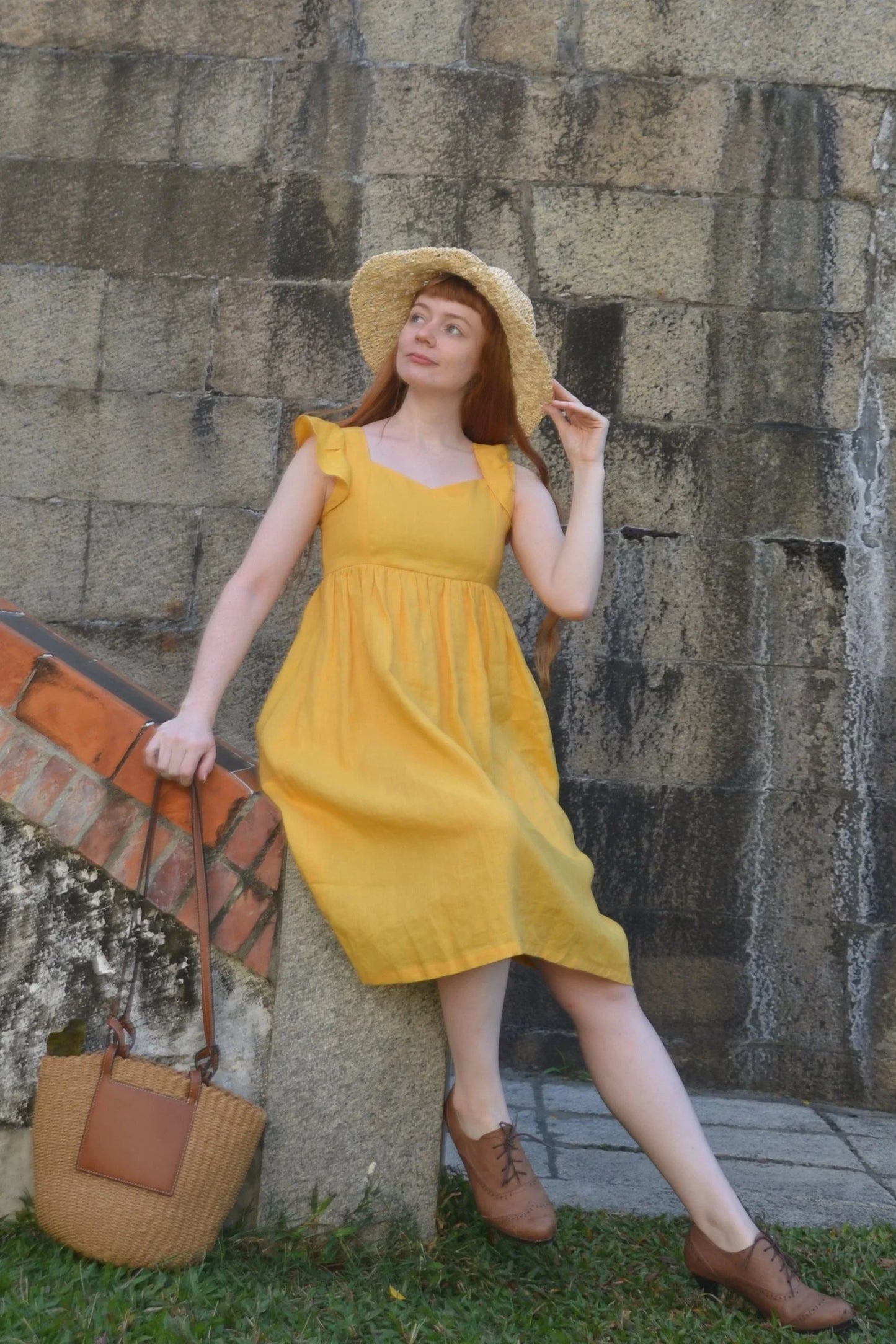 Elsie - Long, Ruffle Sleeve, Sun Dress