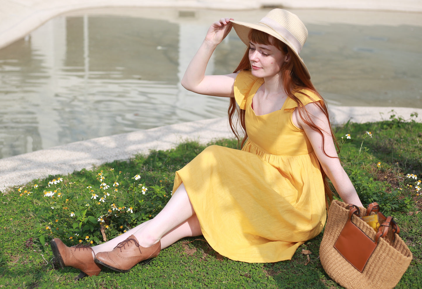 Elsie - Long, Ruffle Sleeve, Sun Dress